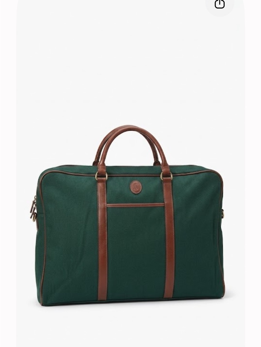 Polo by Ralph Lauren Forest Green Canvas Travel Duffel with Brown Leather Trim